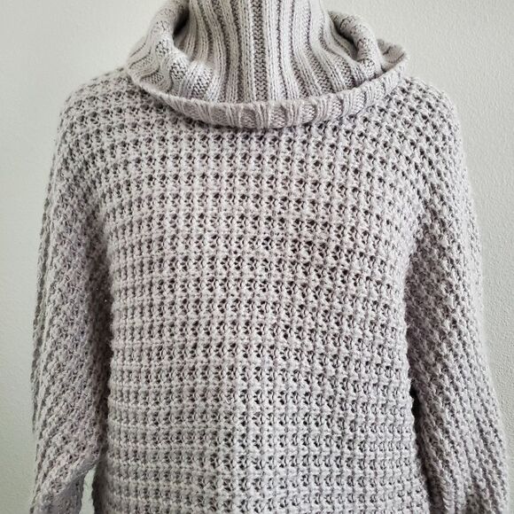 Express Sweater Women's Small Gray Cropped Oversized Chunky Knit - Picture 6 of 9